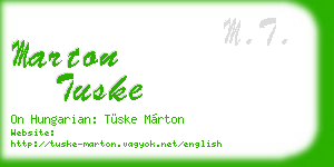 marton tuske business card